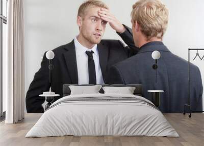 two businessmen discussing Wall mural