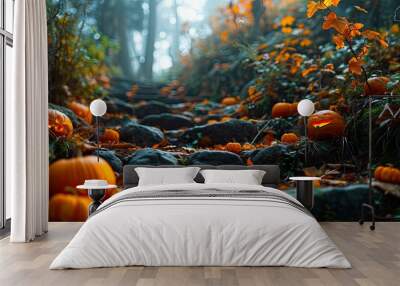 Stepping Into Realm Halloweens Mysterious Charm, Background HD, Illustrations Wall mural