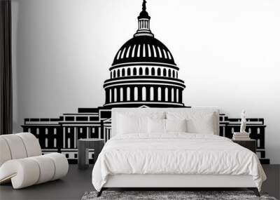  Washington Capitol building skyline silhouette vector illustration Wall mural