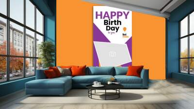 birthday social media story banner design template Wall mural