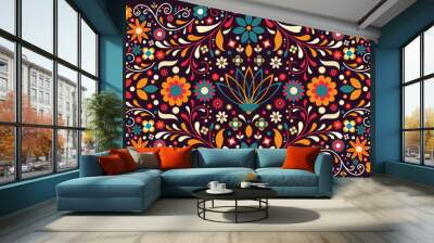 Flat design colorful mexican  background Wall mural