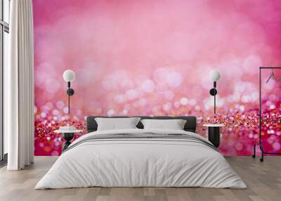  Abstract blur pink  bokeh lighting from glitter texture Wall mural