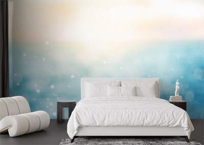 blur beautiful shiny sparkling tropical blue sea beach , the fresh summer background . Wall mural