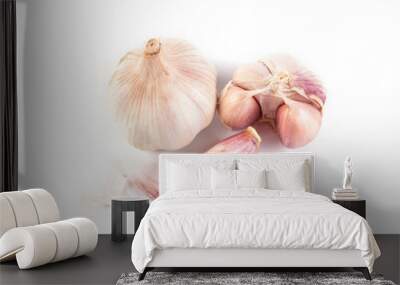 garlic on white background Wall mural