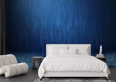 rain water drop falling to the floor in rainy season Wall mural