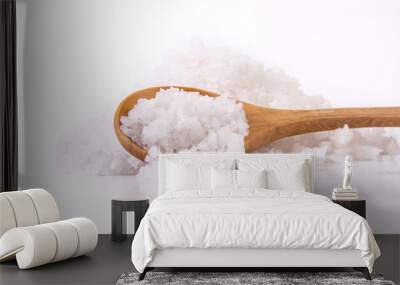 salt crystals on white background Wall mural