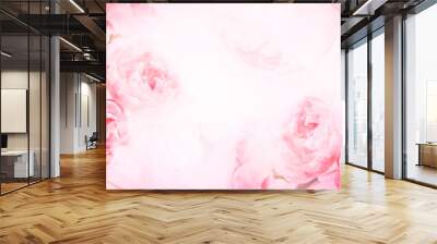 the sweet pink rose flowers for love romance background Wall mural