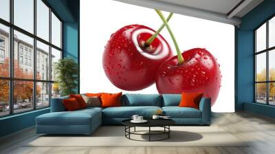 Two cherry fruit fresh  Wall mural