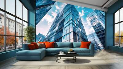 Commercial District: Daylight Over Business Center
 Wall mural