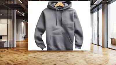 Photo of clean light gray hoodie without background. Template for mockup Wall mural