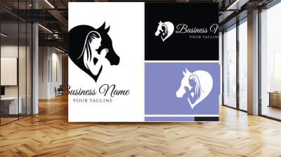 equine love person logo template Wall mural