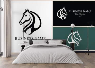 line art horse letter b logo Wall mural