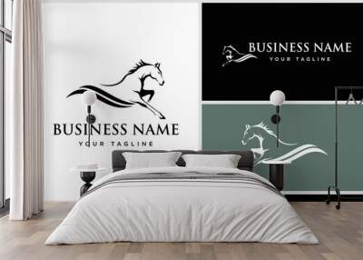 line art horse logo design Wall mural