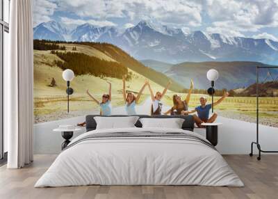 Group friendship friends team travel concept Wall mural