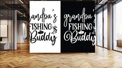 Fishing typography t shirt design vector, black and white fishing shirt, fishing craft design, typography print design Wall mural