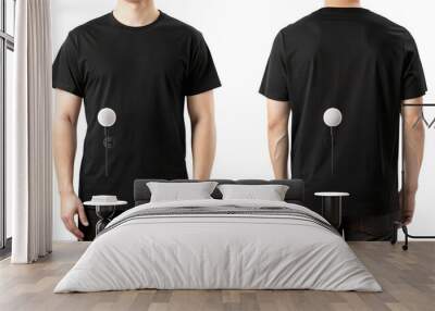 Plain black t-shirt front and back for PNG mockup
 Wall mural