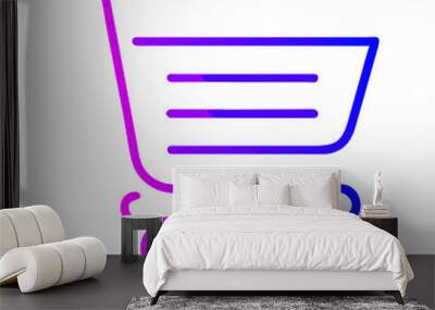 Shopping Cart Line Art Icon: Perfect for Apps and Websites Wall mural