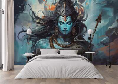 Shiva in a role as a protector and source of transformation in the world. Wall mural