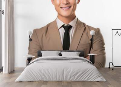 Young Japanese businessman in formal wear portrait of confident businessman.isolated white background, remove background Wall mural