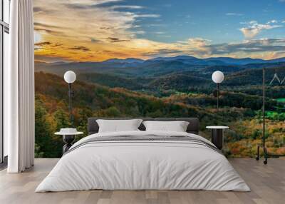 Autumn Sunset at Flat Rock on the Blue Ridge Parkway - North Carolina Wall mural