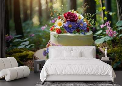 A cake fit for a fairytale enchanting birthday celebration Wall mural