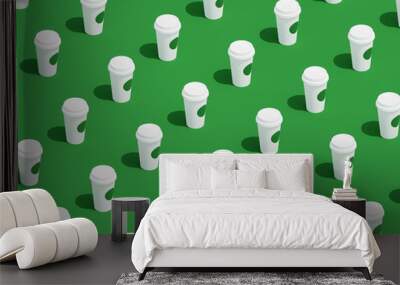 seamless pattern of coffee cups Wall mural