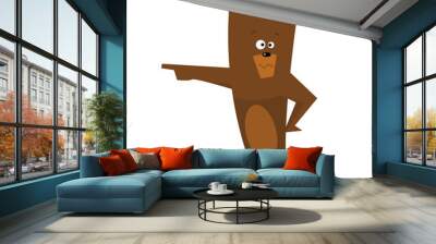 Cartoon bear.Vector illustration.Flat design. Wall mural