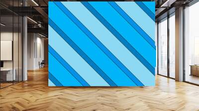 Blue wallpaper diagonal stripes. Vector seamless lines pattern. Wall mural