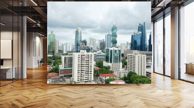  PANAMA CITY-PANAMA-DEC 8, 2016: View of the modern skyline of Panama City with all its high rise towers in the heart of downtown Wall mural