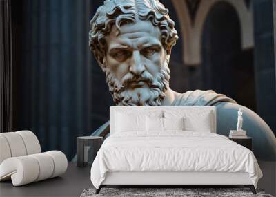 Stoic greek philosopher thinking statue Wall mural