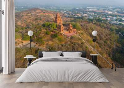 Aerial view of Cham towers, Po Klong Garai, Ninh Thuan province, Vietnam. Wall mural