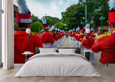 marching band playing musicians, instruments in Tet holidays in Vietnam Wall mural