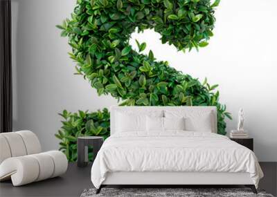 The letter 'S' in the shape of a bush, SANS SERIF FONT, isolated on a white transparent background Wall mural