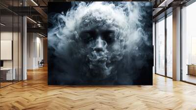 Monster face made out of smoke Wall mural