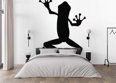  Frog vector silhouette isolated black on white Wall mural