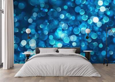 A mesmerizing abstract blue bokeh background perfect for design projects. Wall mural