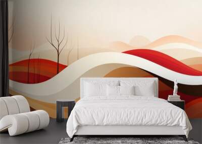 Abstract inlay design with geometric motifs creates contemporary elegance. Detailed illustration enhances flat texture. Wall mural