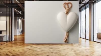 Celebrate love this Valentines Day with a heart sign made of rope, perfect for gifting or decoration. Wall mural