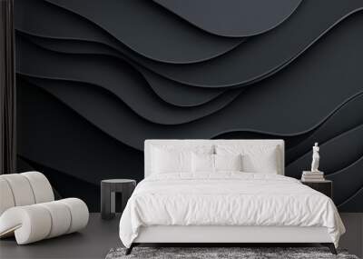 Discover a trendy black cover set featuring elegant abstract shapes and vibrant gradients for a modern touch. Wall mural