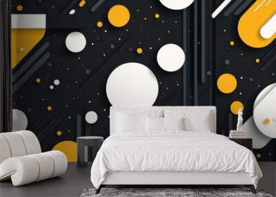 Discover sleek black lines in this modern geometric abstract background, perfect for techinspired designs and visuals. Wall mural