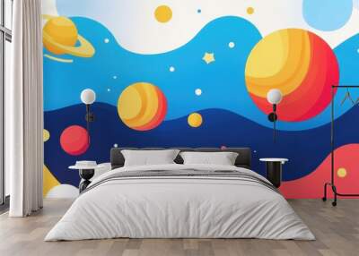 Dive into a futuristic world with this vibrant blue illustration, blending modern textures into a unique digital experience. Wall mural