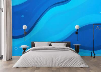 Dynamic blue banner design for media promotions, featuring a modern, sporty look and vibrant textures in a flat style. Wall mural