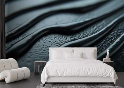 Elegant black paint strokes for unique digital art backgrounds. Stylish and closeup view. Wall mural