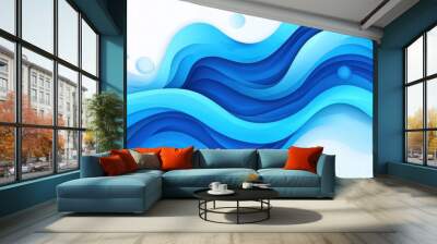 Experience the soothing vibe of this abstract blue wave vector. Its modern textures add a cool touch to any design. Wall mural