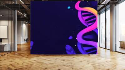 Explore a sleek website home page featuring a glowing DNA spiral against a dark abstract background for a modern look. Wall mural