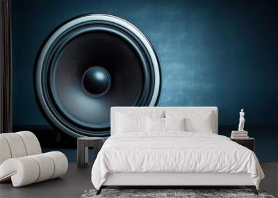 Highquality multimedia acoustic sound speaker with audio system on a sleek dark background. Wall mural