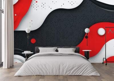 Immerse yourself in a dynamic red abstract background, perfect for sports, gaming, and racing themes with cartoon vibes. Wall mural