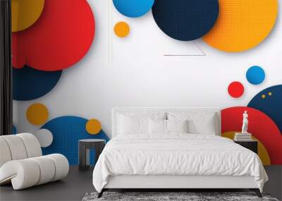 Vibrant geometric circles create a captivating abstract design, perfect for modern illustrations and unique visuals. Wall mural