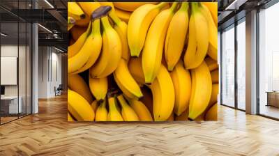 Vibrant image of ripe bananas on a highquality background, showcasing the delicious yellow fruit known for its rich potassium content. Wall mural