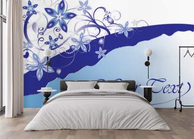 blue flowers Wall mural